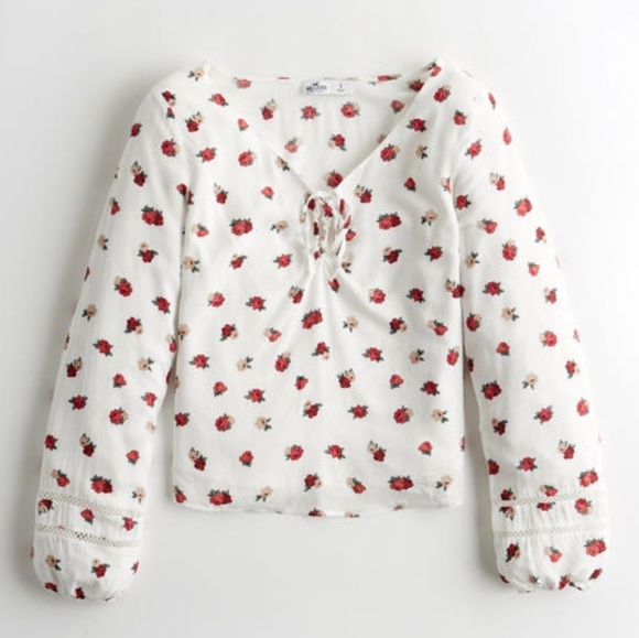 🍒NWT🍒 HOLLISTER FLORAL PRINT TOP - Picture 4 of 12